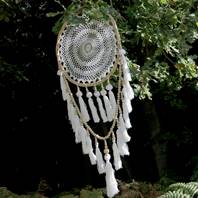 Dreamcatcher bamboo twisted with loop of beads 42cm