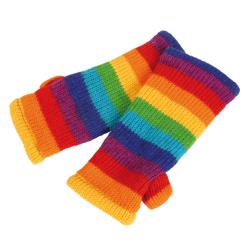 Rainbow fingerless / computer gloves