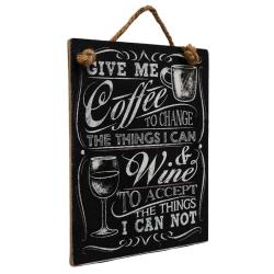 Plaque Albesia Wood Give Me Coffee 10 x 13cm