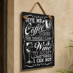 Plaque Albesia Wood Give Me Coffee 10 x 13cm