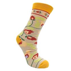 Bamboo Socks Climbing Flowers Brown Shoe Size UK 7-11 Mens