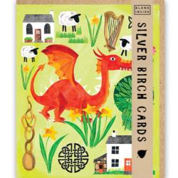 Greetings Card, Ddraig Goch Dragon, 14x17cm