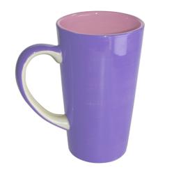 Tall Purple and Pink hand-painted Mug, 15 x 8.5 cm