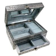 Aluminium jewellery/trinket box, elephant, 22.5x15x11cm