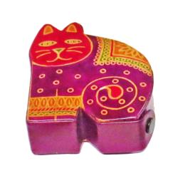 Set of 3 leather money boxes cat 11.5cm height