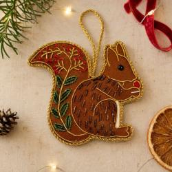 Hanging Decoration Embroidered Squirrel