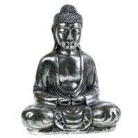 Buddha sandstone cast, silver colour 31cm