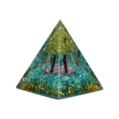 Orgone Pyramid Peridot Aquamarine 7cm