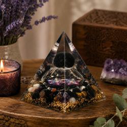 Orgone Pyramid Chakra Stones 9x7cm