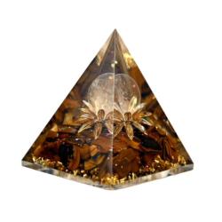 Orgone Pyramid Tiger Eye Crystal Quartz 9cm