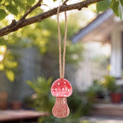 Handcrafted Red Toadstool Hanging Decoration