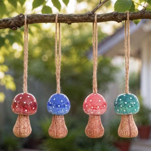 Handcrafted Woodland Toadstool Hanging Decorations - Assorted Set