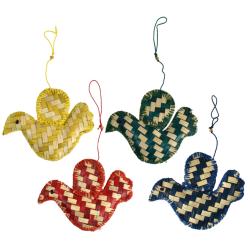 Hanging Christmas Decoration, Keya Leaf Dove, assorted colours single