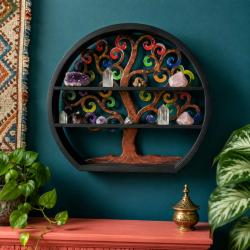 Shelf Unit Albesia Wood Tree of Life 60x8x53cm
