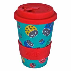 Reusable travel cup, biodegradable, ladybirds