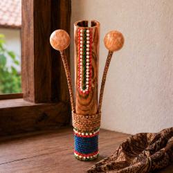 Handcrafted Bamboo Clacker – Aboriginal-Inspired Dot Art (Set of 20)