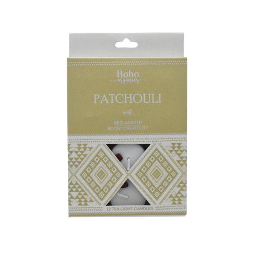 Boho Organics 12 Tea Light Candles Patchouli 10g each