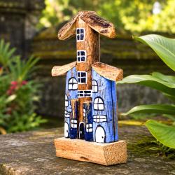 Blue Beach Houses Decoration Driftwood