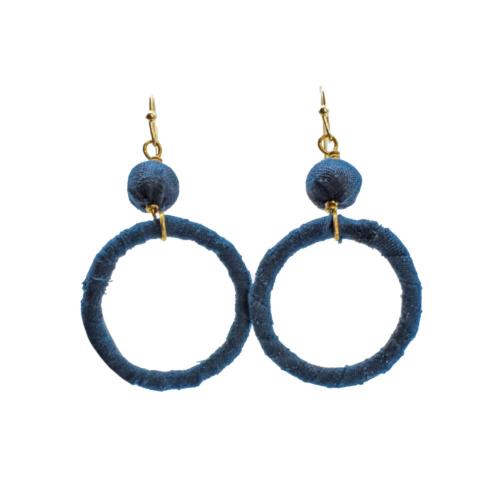 Earrings Recycled Ball and Circle Assorted Colours 5x2.7cm