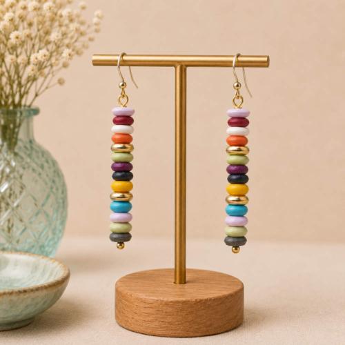Earrings Tiny Ring Beads Multicoloured