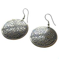 Earrings black and gold coloured circle