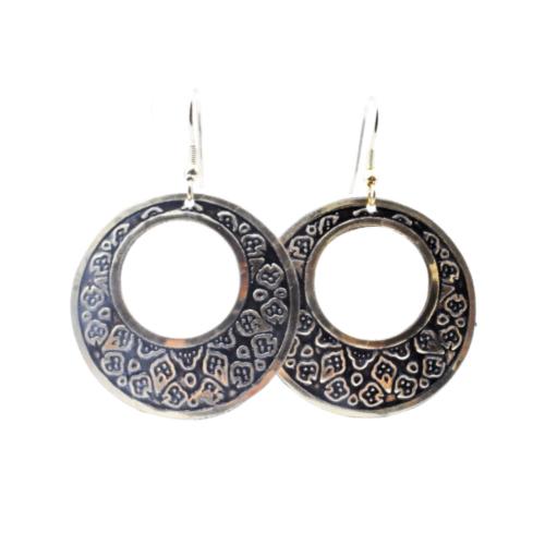 Earrings Round Cut-out Circle