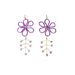 Earrings Delicate Flower and Leaf