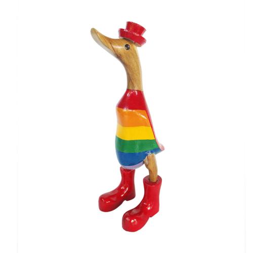 Duck Rainbow with Red Hat and Boots Bamboo Root 28cm