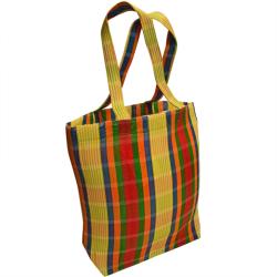 Shopper recycled plastic cement bags, multicoloured bright stripes 38x40x12cm