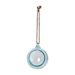 Terrarium recycled glass jute rope to hang 10cm diameter, plants not included