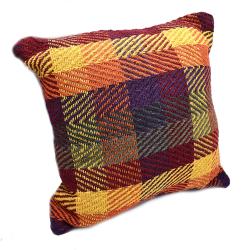 Cushion Cover Recycled Cotton Blend Autumn Colours Check 40 x 40cm