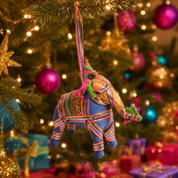Hanging Rajasthani Fabric Elephant Ornament