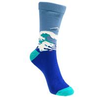 Bamboo socks, seascape & albatross, Shoe size: UK 3-7, Euro 36-41