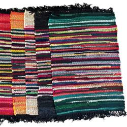Rag rug, recycled polyester, assorted colours 80 x 120cm