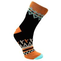 Bamboo socks, black orange, Shoe size: UK 3-7, Euro 36-41