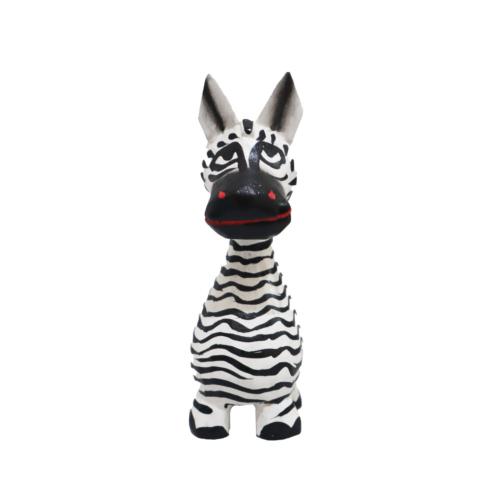 Worried Zebra Albesia Wood 4 x 5 x 13cm