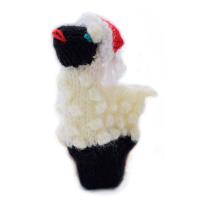 Finger puppet, sheep with Christmas hat