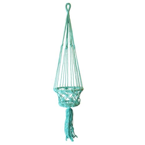 Hanging basket, macrame teal 17cm diameter