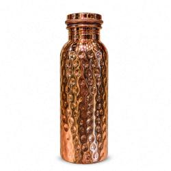 Copper water bottle, hammered, 600ml