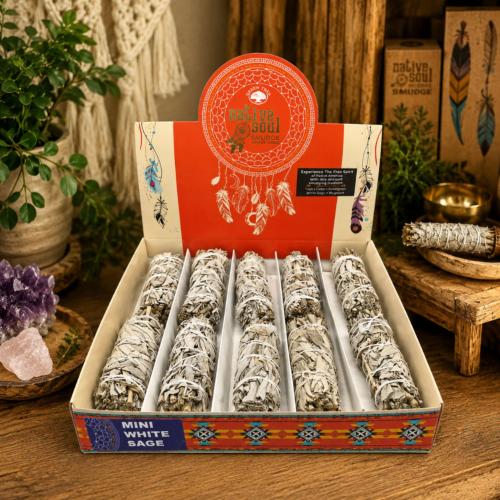 Native Soul Mini White Sage Display Unit With 10 pcs