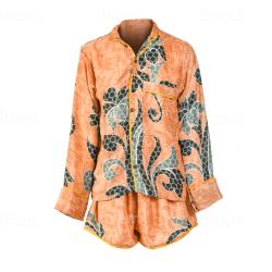 GENKI Short Pyjamas, upcycled silk colours will vary, medium