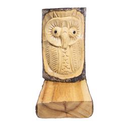 Hand-Carved Owl Bookends Jempinis Wood