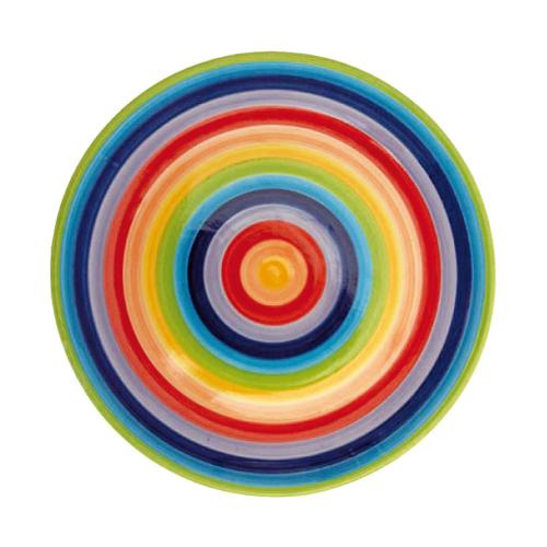 Round plate rainbow stripes ceramic 22cm diameter
