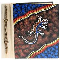 Notebook Aboriginal design ghecko, 20x20cm