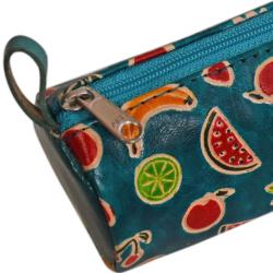 Leather soft pencil case fruits design 18 x 6cm