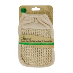 Double sided sisal & bamboo exfoliating wash mitt, eco-friendly, zero plastic
