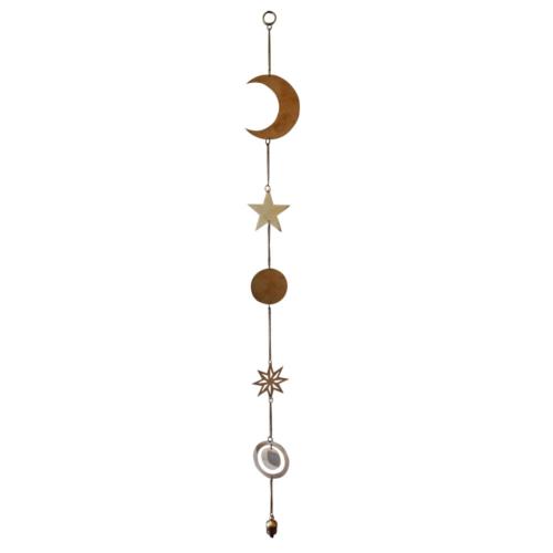 Windchime metal, stars moon planets 105cm