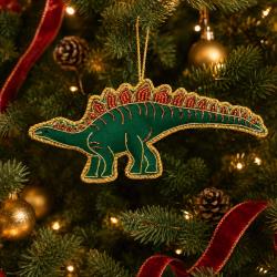 Hanging Decoration Embroidered Stegosaurus Green