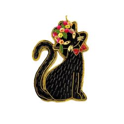 Hanging Decoration Embroidered Cat