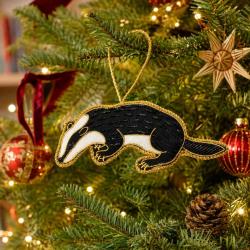 Hanging Decoration Embroidered Badger